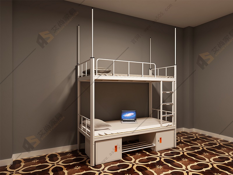 艾尚家具所有帶柜雙層鐵架床都是質保十年的，十年之內有任何問題，我們可以免費維修退換，直到您滿意為止。而且艾尚的帶柜雙層鐵架床一張普通的兩人位凈重就46公斤，可稱重400kg以上，好質量才敢說這樣的大話，如存在疑慮可以到我們廠家直接來考察。